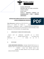 Demanda Laboral de Indemnizacion Por Despido Arbitrario