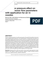 Stagnation Pressure Effect On The Supersonic Ow Parameters With Application For Air in Nozzles