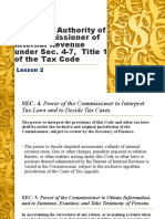 Powers & Authority of The Commissioner of Internal Revenue Under Sec. 4-7, Title 1 of The Tax Code