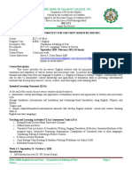 ELT 114 Elec 1 Translation Course Work Plan