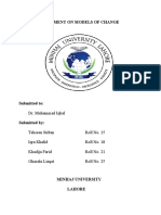 Assignment On Models of Change: Dr. Muhammad Iqbal