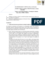 Identificación, Propiedades y Cinética de La Catalasa