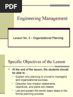 Lesson No. 3 - Organizational Planning