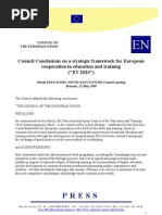 Estrategic Framework For Education and Training UE 2020