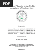 Thesis, Design and Fabrication of Stair Climbing Mechanism To Lift Load Over Stairs.