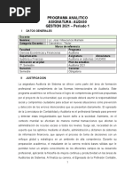 Programa Analitico - Examen Final I