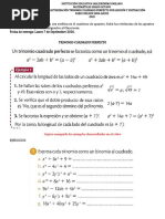 Taller Trinomio Cuadrado Perfecto