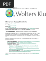 Clinical Use of Coagulation Tests