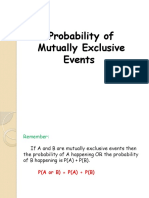 Probability of Mutually Exclusive Events