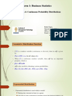 Term 1: Business Statistics: Session 4: Continuous Probability Distributions