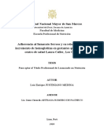 Adherencia Al Fumarato Ferroso y Su Relación Con El Incremento de Hemoglobina