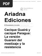 El Pensamiento y La Lucha - Cacique Guairá y Cacique Paragua: La Versión Guaraní Del Mestizaje y La Resistencia Indígena - Ariadna Ediciones