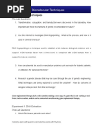 Biomolecular Techniques: Pre-Lab Questions