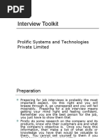 Interview Toolkit: Prolific Systems and Technologies Private Limited