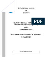 EGCSE 2020 Timetable Final