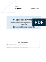 Sgea Eval 6primaria 2019 Ingles Compresi-N Oral Escrita Ingl-S