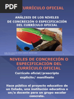 Currículo Oficial Niveles de Concreción o Especificación