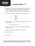 Instructions:: Personal Entrepreneurial Competencies (Pecs) Self-Rating Questionnaire