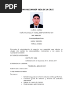 Bryan Alexander Inga de La Cruz CV Actualizado