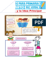 El Tema y La Idea Principal para Cuarto Grado de Primaria