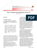 Género y Feminismo, Desarrollo Humano y Democracia