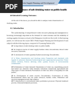 UNIT 4: Importance of Safe Drinking Water On Public Health: 4.0 Intended Learning Outcomes