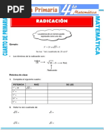 Ejercicios de Radicacion para Cuarto de Primaria PDF