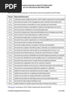 Documents Specified by ISO - TS 29001 But Not by ISO 9001