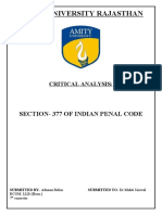 Amity University Rajasthan: Section-377 of Indian Penal Code