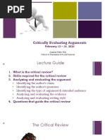 Critically Evaluating Arguments