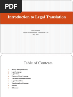 Introduction To Legal Translation: College of Languages & Translation, KSU May 2017