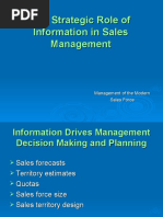 The Strategic Role of Information in Sales Management