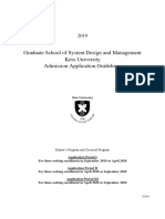 Graduate School of System Design and Management Keio University Admission Application Guidelines