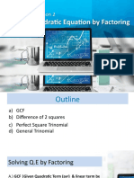 LESSON 2 Solving Quadratic Equation by Factoring