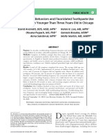 Tooth Brushing Behaviors and Fluoridated Toothpaste Use Among Children Younger Than Three Years Old in Chicago