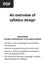 An Overview of Syllabus Design