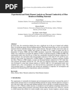 Experimental and Finite Element Analysis On Thermal Conductivity of Fiber Reinforced Building Materials