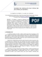 Análise Do Processo de Lixiviação Das Cinzas de