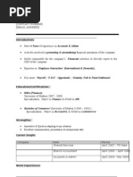 Mba Finance Resume Format