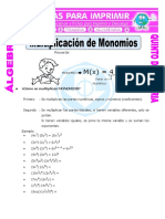 Multiplicacion de Monomios para Quinto de Primaria