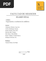 Trabajo Final, Negociación y Resolución de Conflictos