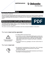 General Information: Operating and Maintenance Instructions