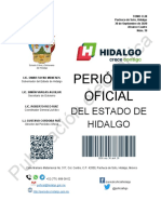 Diario Oficial Estado de Hidalgo Alc 4 Del 30 Sep 2020