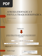 Atresia Esofagica y Fistula Traqueoesofagica