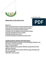 Occipito-Posterior Position of The Fetal Head