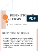 Definition of Terms: Elly H. Navarroza, Jr. MMBM