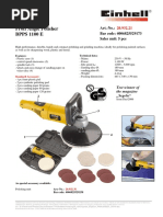 Profi Angle Polisher BPPS 1100 E: Art.-No.: Bar Code: 4006825529173 Sales Unit: 5 Pcs