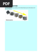 E. Generalization: Give Example Rocks, Minerals/ Pictures From Each Given Result of Metamorphism