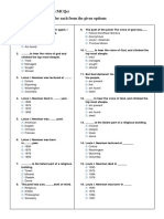 Chapter: The Voice of God (MCQS) Choose The Correct Answer For Each From The Given Options