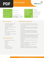 One Direct Method Statement: Main Hazards Preventative Measures